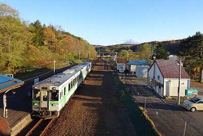 岩内線のホームは線路がはがされている