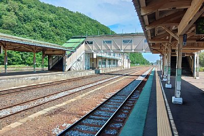 跨線橋とホーム