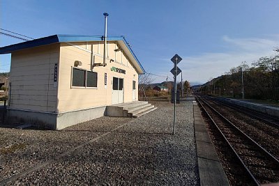 ホームと駅舎