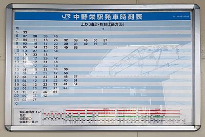 発車時刻表