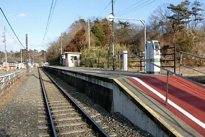ホームには簡易Suica改札機