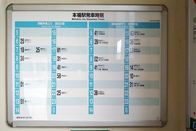 発車時刻表